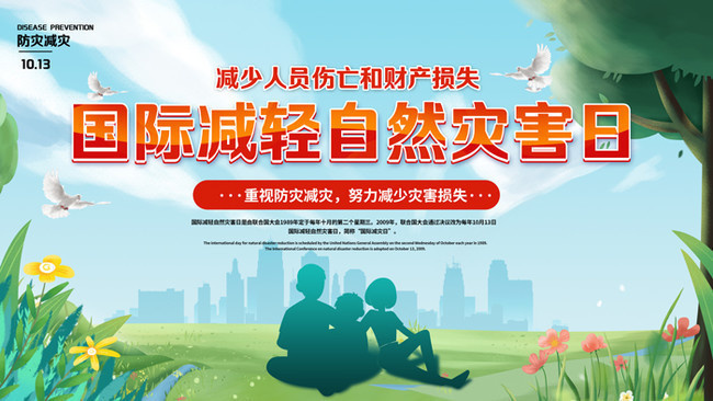 国际减轻自然灾害日防灾减灾宣传海报图片